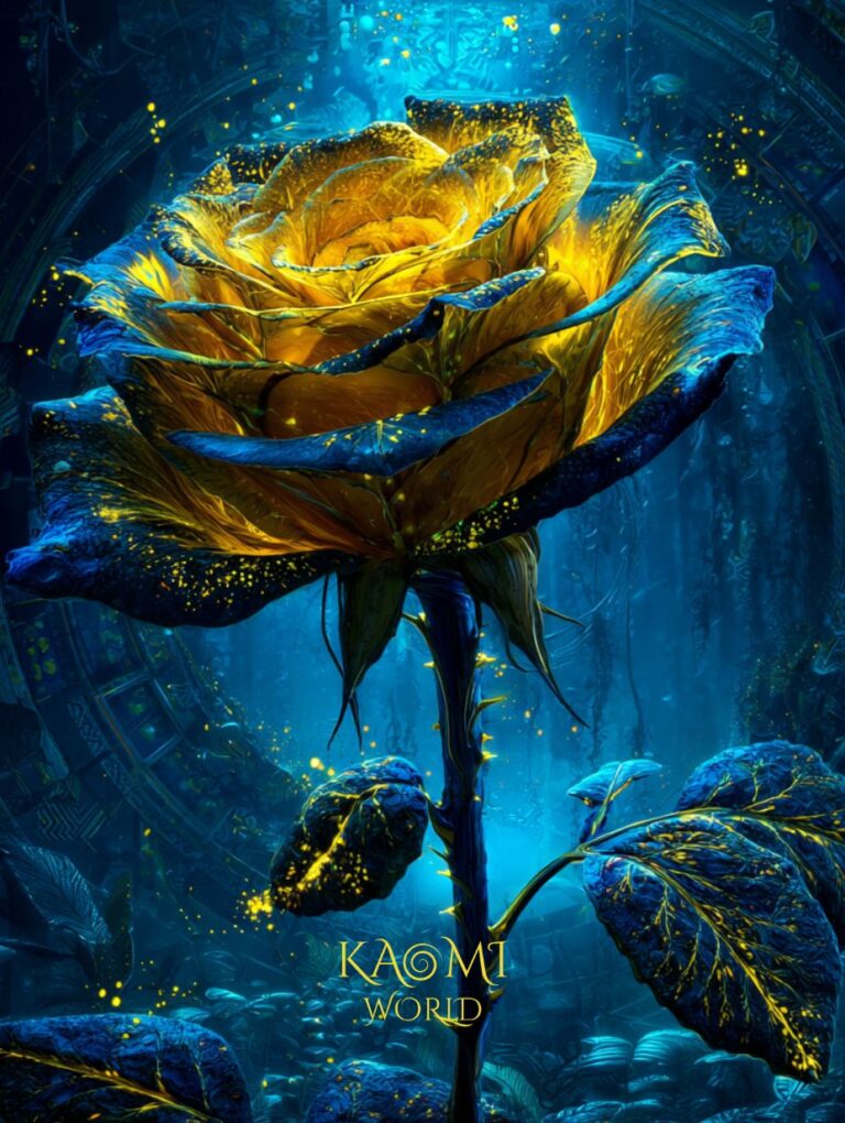La Rose d'Aurélion Rose d’Aurélion dorée dans la forêt bleue – Kaomi World