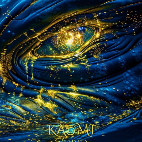Œil de baleine cosmique avec galaxie lumineuse et symboles anciens, Gardien des profondeurs dans l’univers Kaomi World